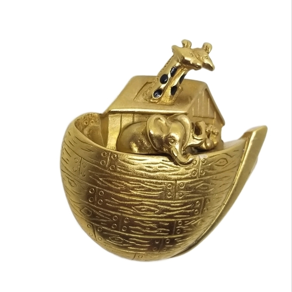 Carolee Vintage 1990s Goldtone Noahs Ark Brooch